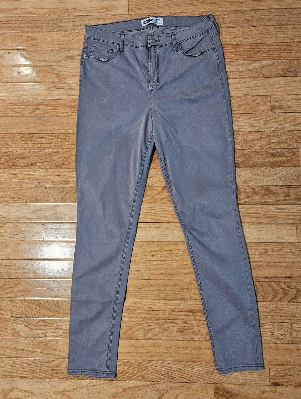Old Navy Super Skinny High Rise Pants Grey Women's Size 14 Tall Stretch Skinny
